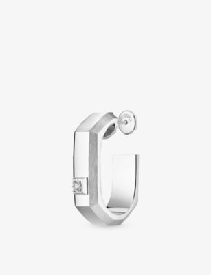 Messika Moderniste Medium 18ct Gold and 0.03ct Diamond Single Hoop Earring