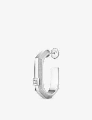 Messika Moderniste Single Pavé 18ct Gold 0.03ct Diamond Hoop Earring