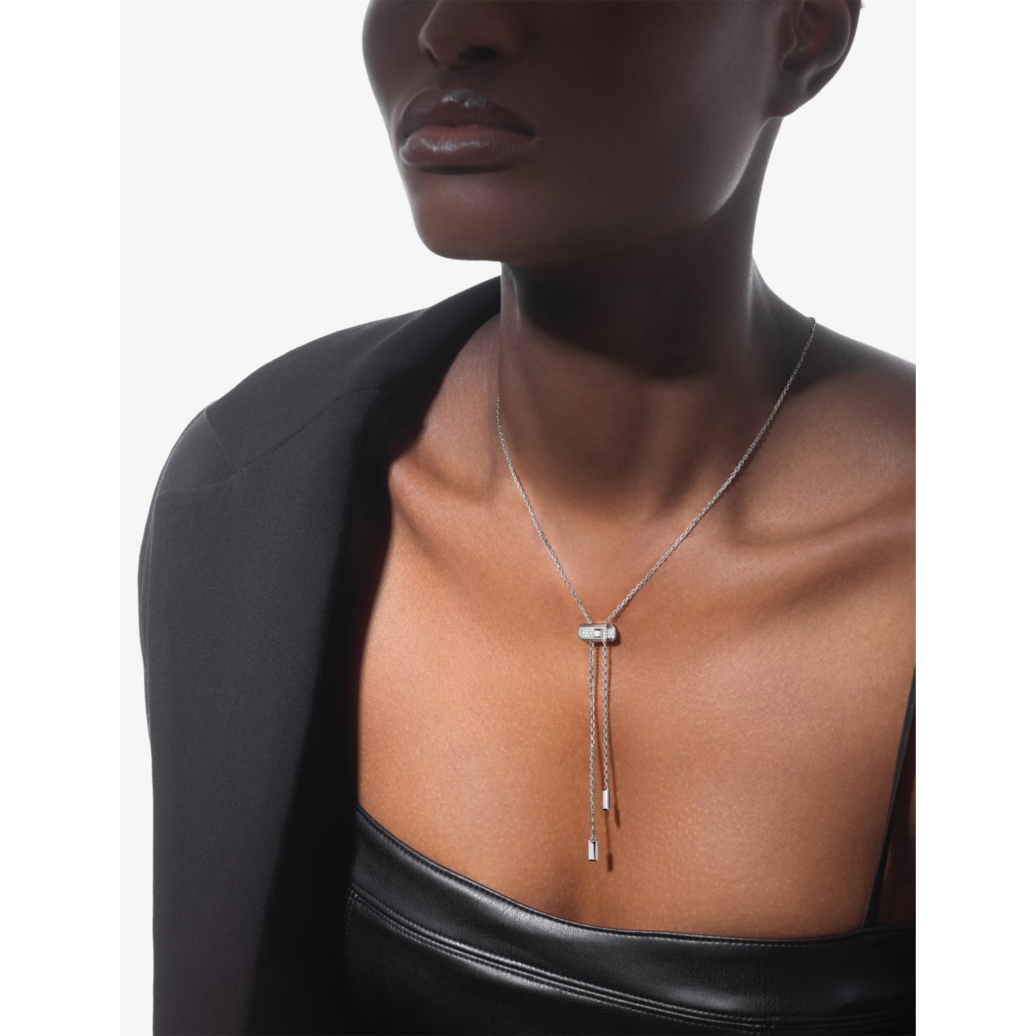 Messika Moderniste Pave Tie necklace 18ct gold 0.10ct diamond - British product