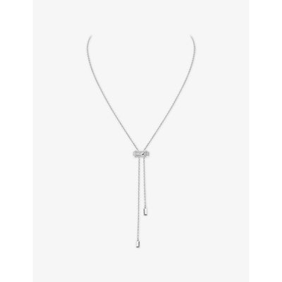 selfridges Messika Moderniste Pave Tie 18ct Gold and 0.10ct Diamond Necklace 59cm- Buy online at McGrocer