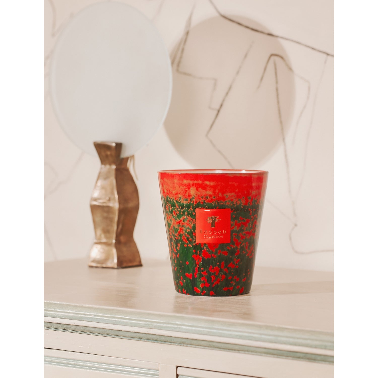 Baobab Collection Arty Flowers Poppies scented candle 2.3kg, imported from the UK