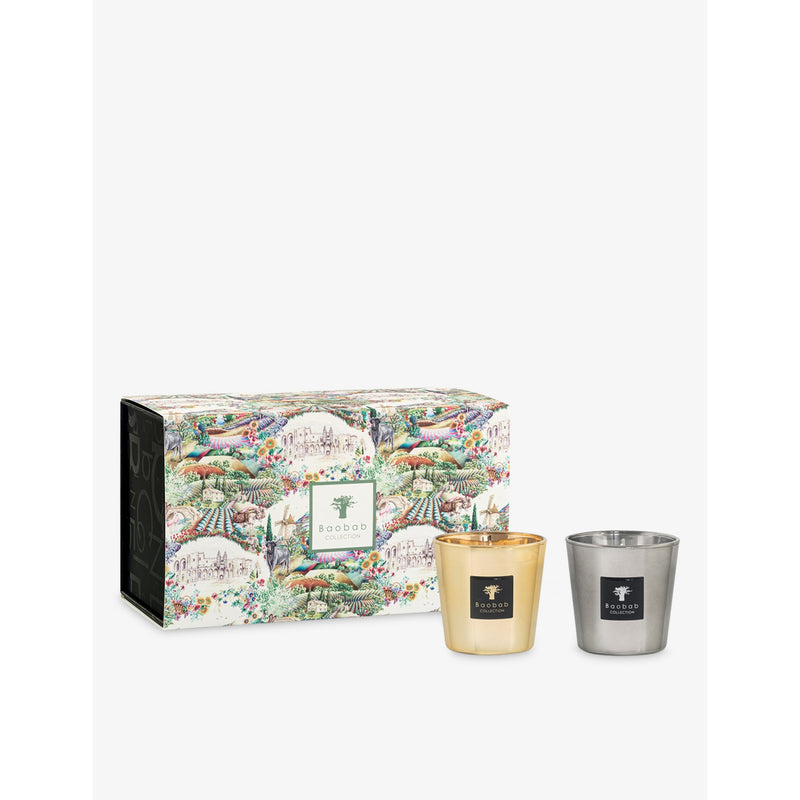 Baobab Collection Aurum and Platinum scented mini candles, UK version