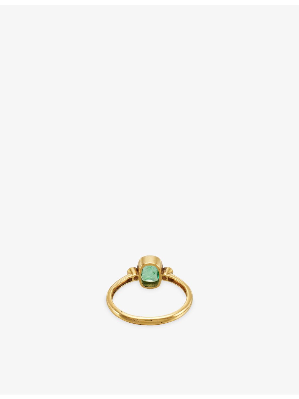 Trilogy ring 14ct yellow gold emerald and diamond, UK version