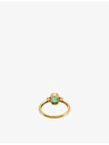 Trilogy ring 14ct yellow gold emerald and diamond, UK version