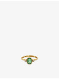 Trilogy ring 14ct yellow gold emerald and diamond, UK version