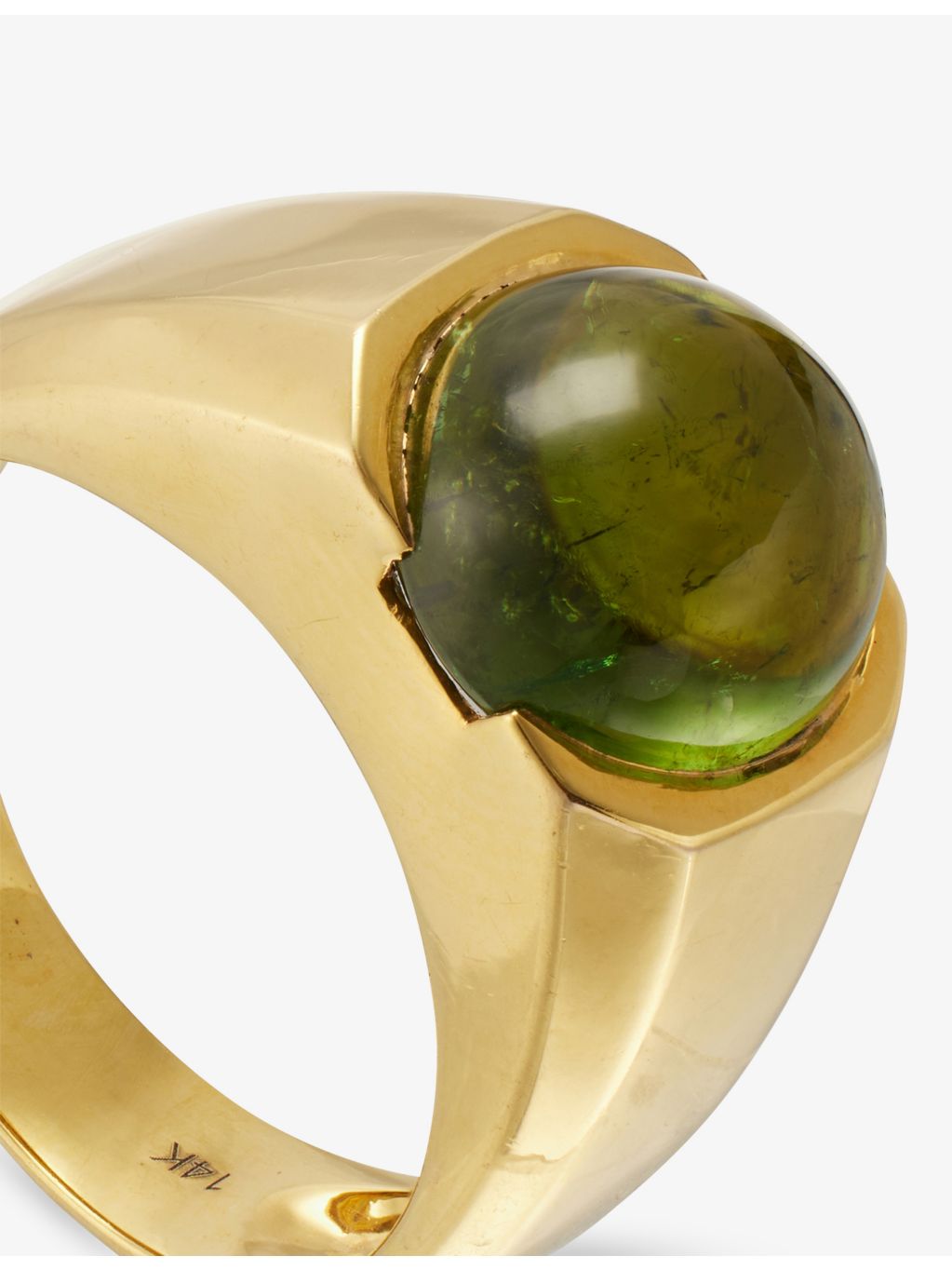 RESELFRIDGES 14ct gold tourmaline cabochon ring size 7.5 (British brand)