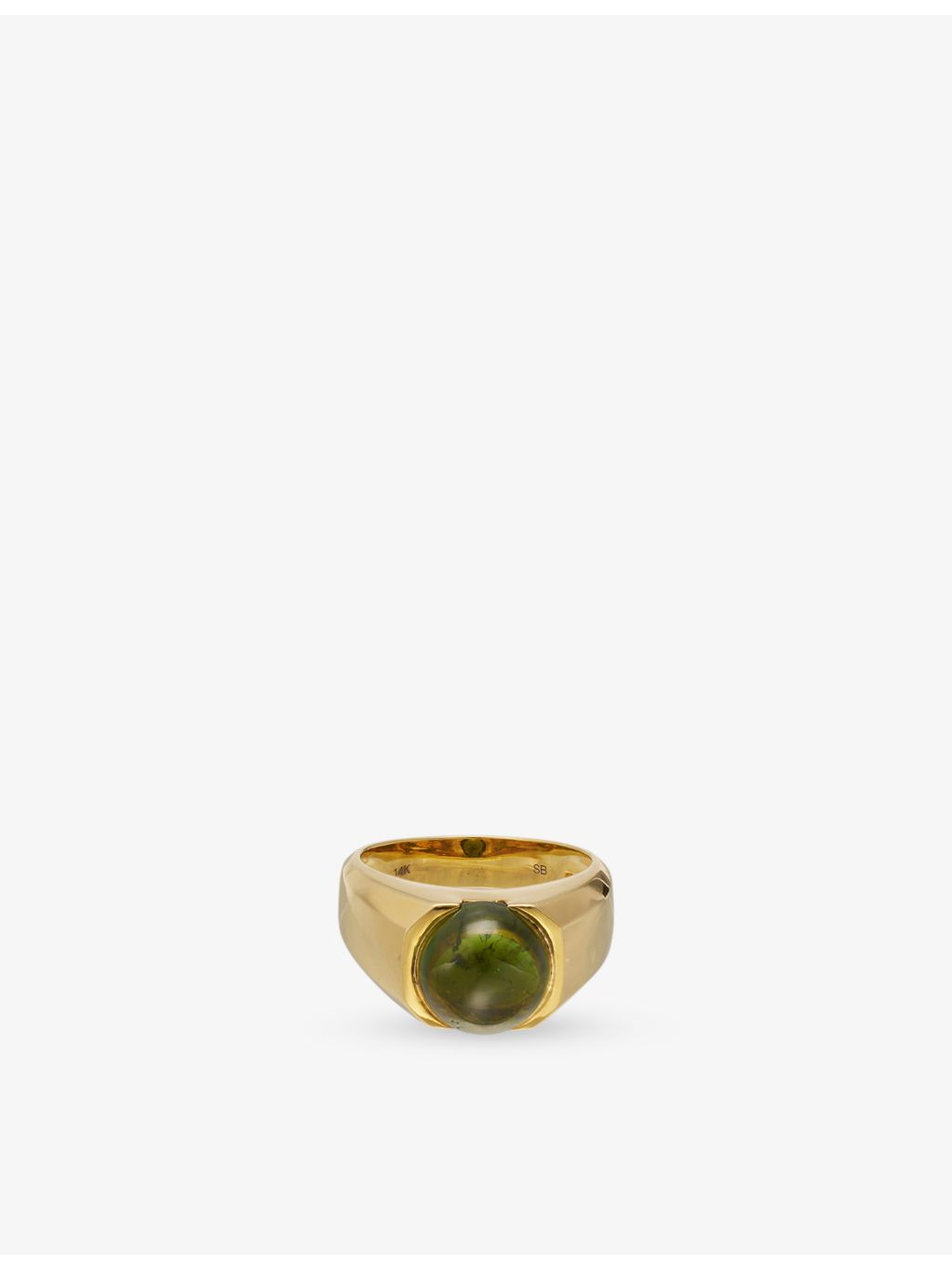RESELFRIDGES 14ct gold tourmaline cabochon ring size 7.5 (British brand)