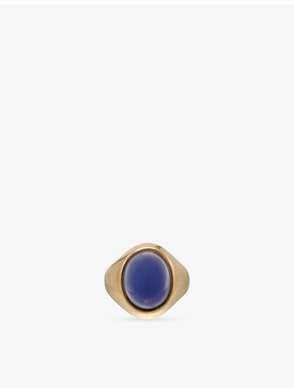 RESELFRIDGES 9ct gold blue chalcedony signet ring, imported from the UK