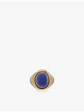 RESELFRIDGES 9ct gold blue chalcedony signet ring, imported from the UK