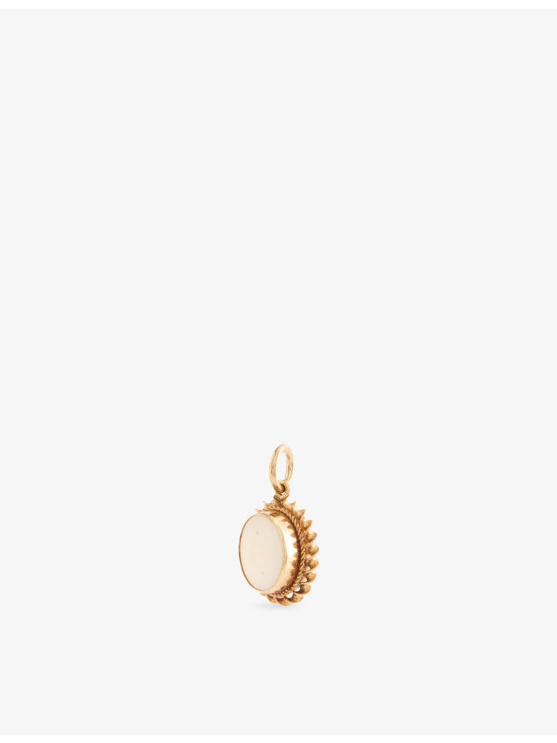 Reselfridges 9ct gold oval opal pendant charm 12mm, imported from the UK