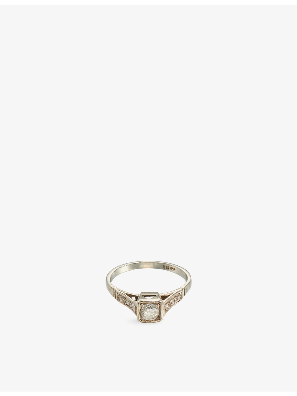 RESELFRIDGES pre-loved solitaire 18ct white gold diamond ring, imported from the UK