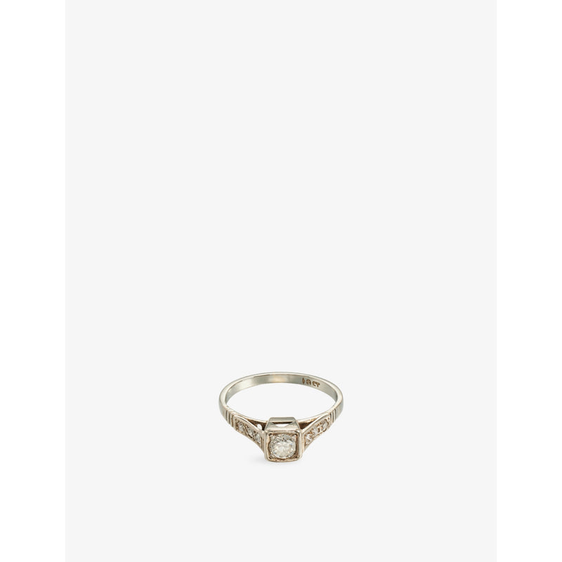 RESELFRIDGES pre-loved solitaire 18ct white gold diamond ring, imported from the UK