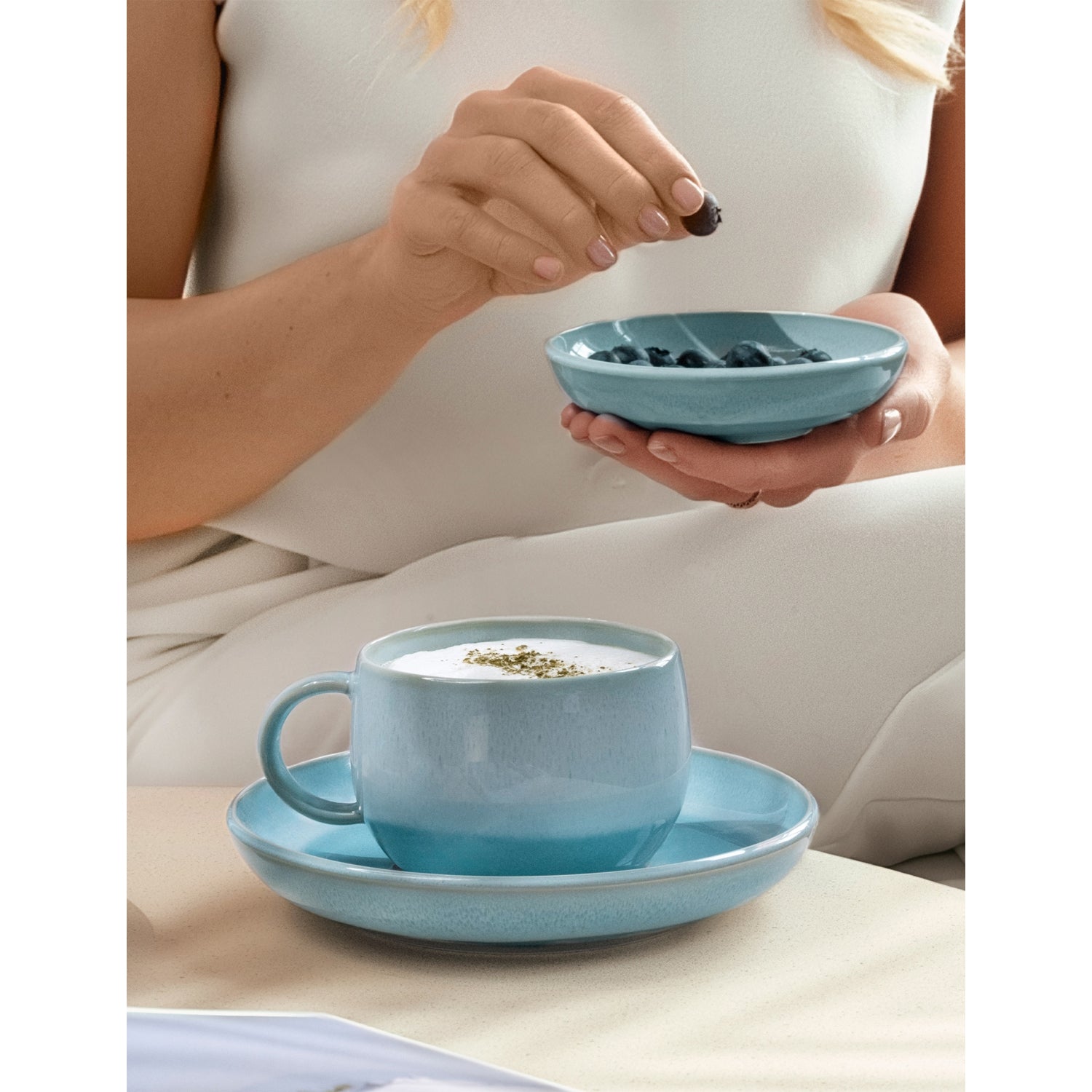 Villeroy & Boch Perlemor porcelain coffee saucer 16cm (British brand)