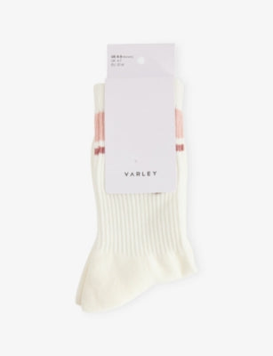 Varley Lamar Club stripe-trim cotton-blend socks - British product