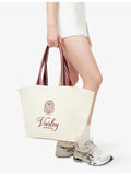 Varley embroidered cotton tote bag, imported from the UK