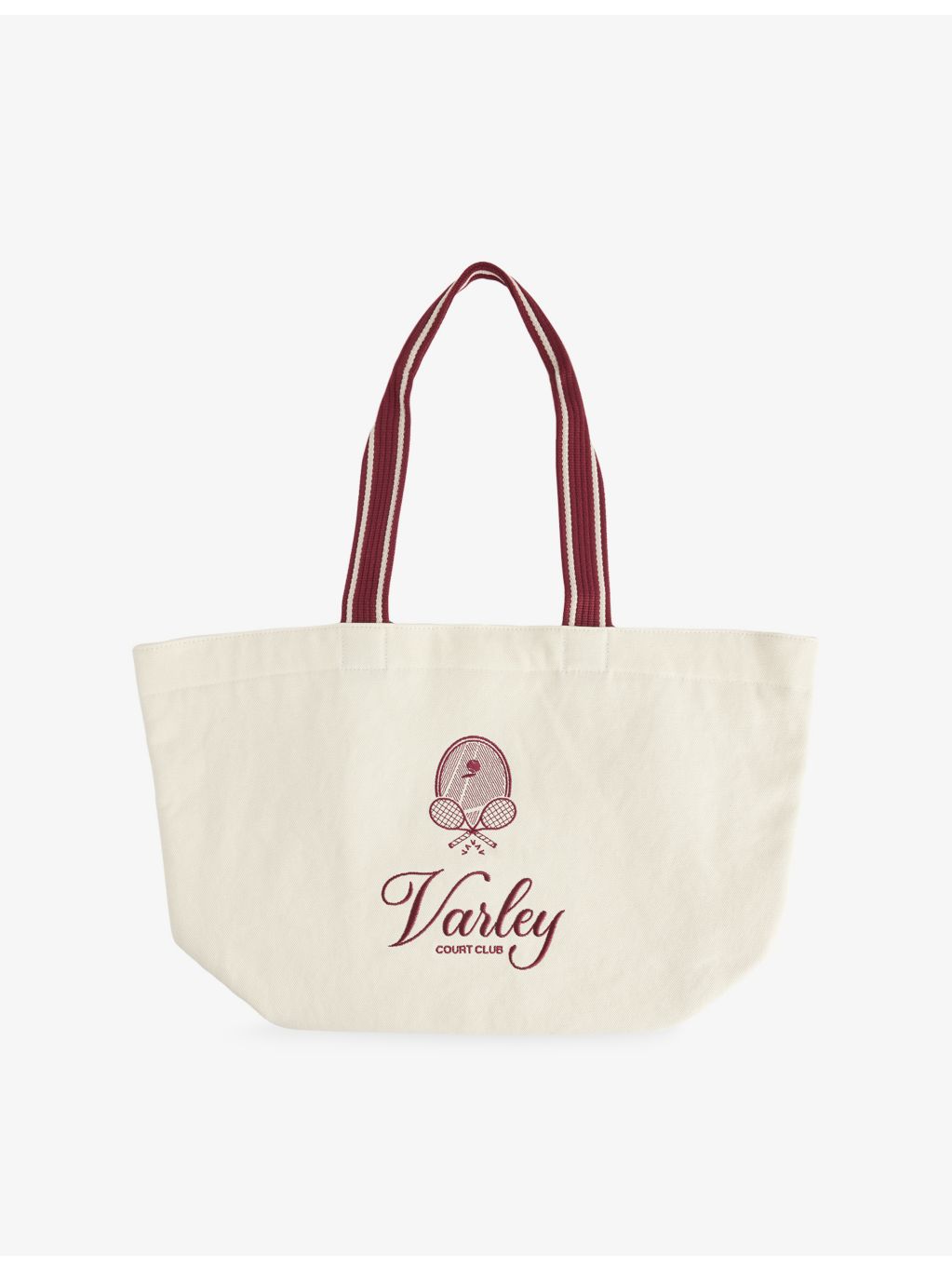 Varley embroidered cotton tote bag, imported from the UK