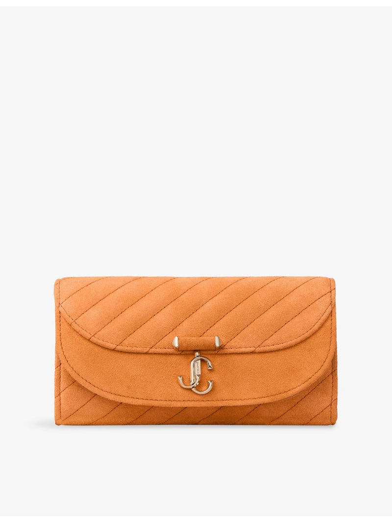 Jimmy Choo suede wallet chain with gold hardware - British product