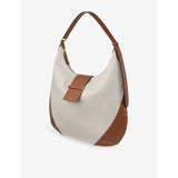 Jimmy Choo Bar Hobo canvas shoulder bag with leather trims (British brand)