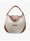 Jimmy Choo Bar Hobo canvas shoulder bag with leather trims (British brand)