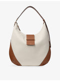 Jimmy Choo Bar Hobo canvas shoulder bag with leather trims (British brand)