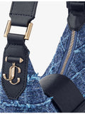 Jimmy Choo Bar Hobo denim shoulder bag, imported from the UK