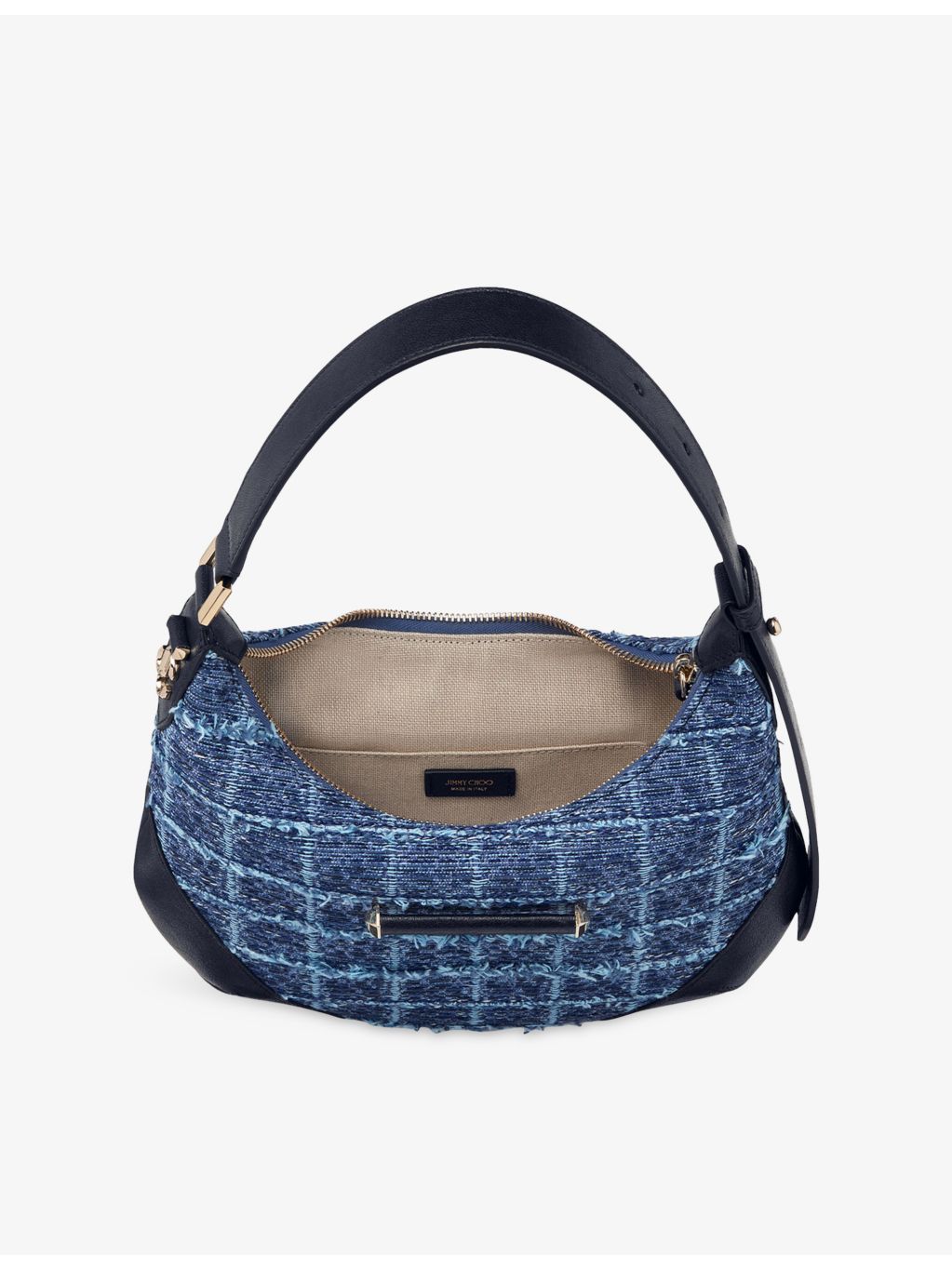 Jimmy Choo Bar Hobo denim shoulder bag, imported from the UK