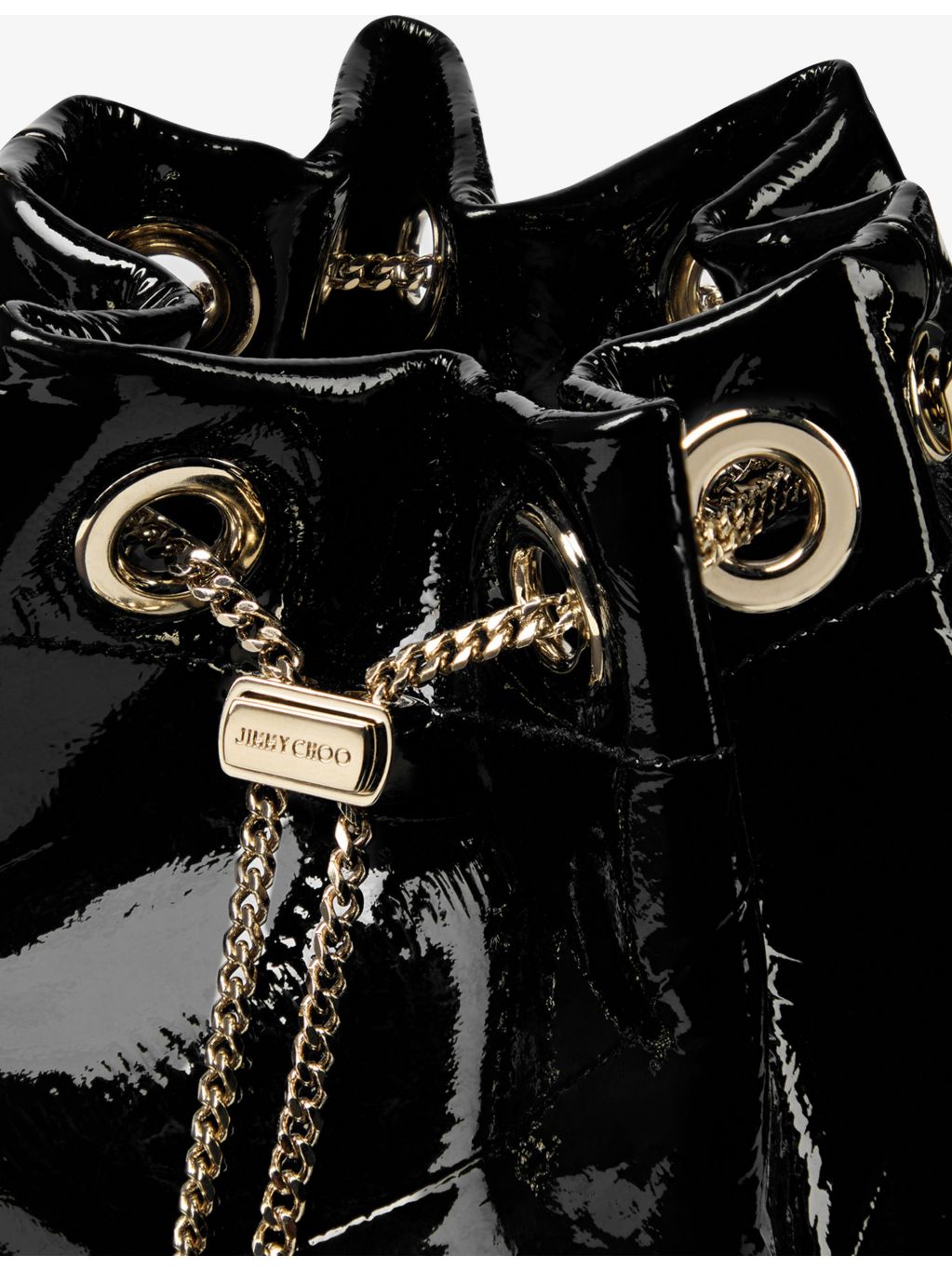 Jimmy Choo Bon Bon shiny leather bucket bag (British brand)