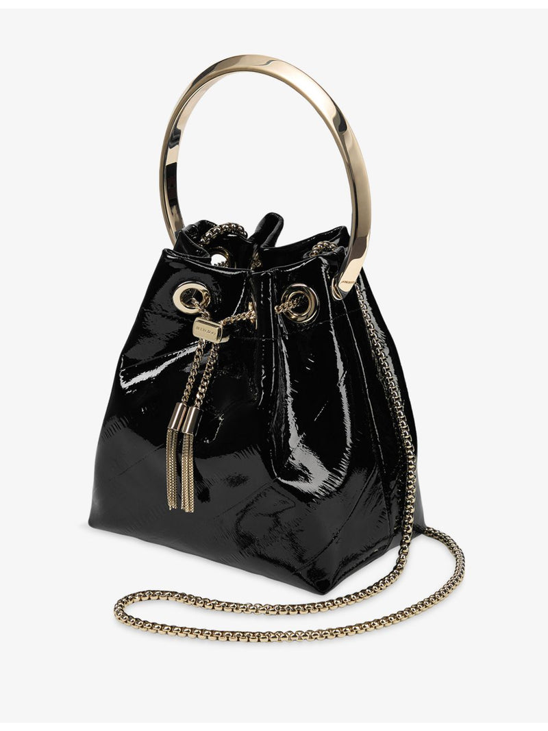 Jimmy Choo Bon Bon shiny leather bucket bag (British brand)