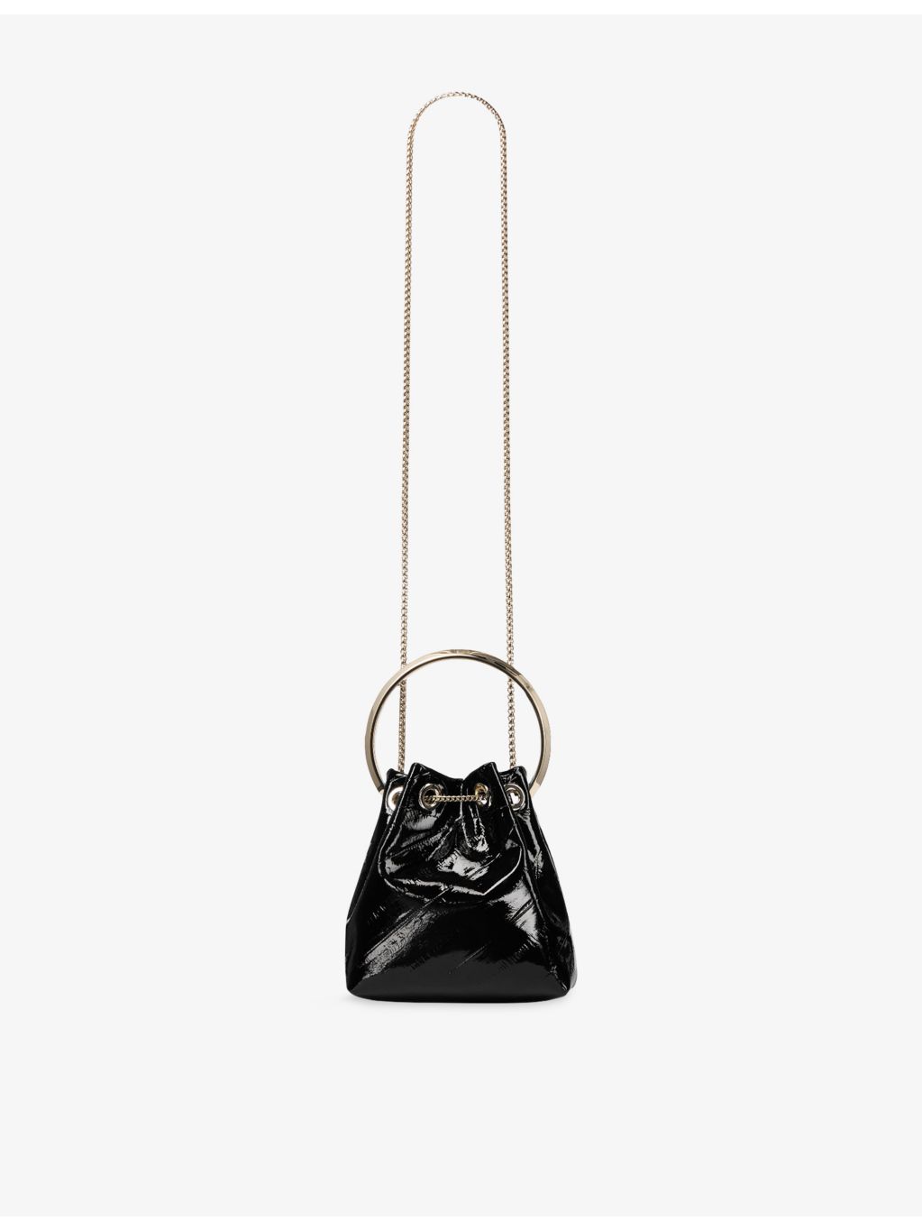 Jimmy Choo Bon Bon shiny leather bucket bag (British brand)