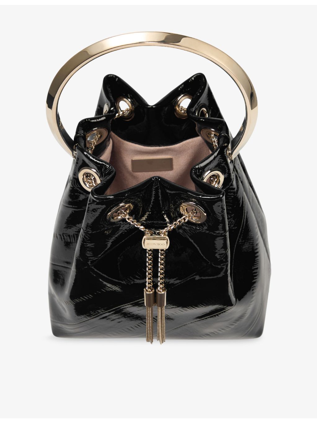 Jimmy Choo Bon Bon shiny leather bucket bag (British brand)