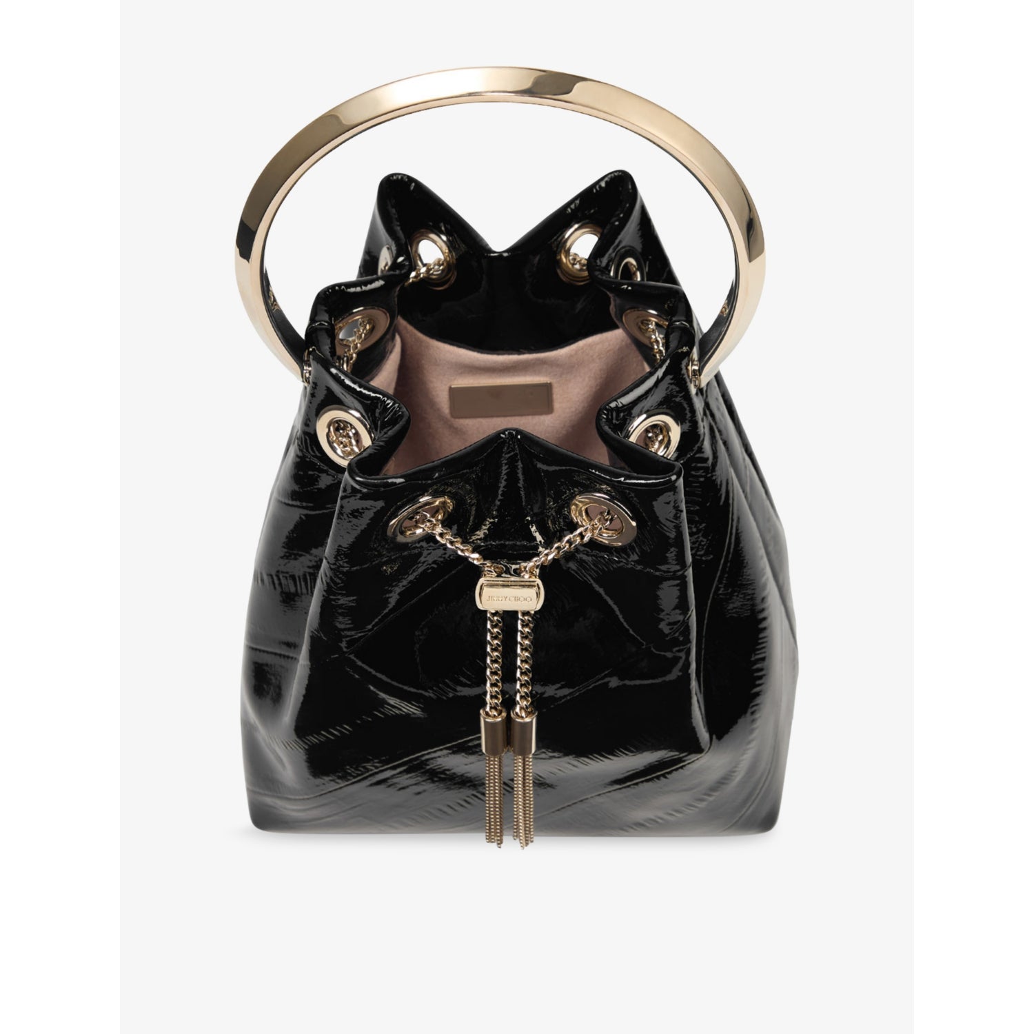 Jimmy Choo Bon Bon shiny leather bucket bag (British brand)