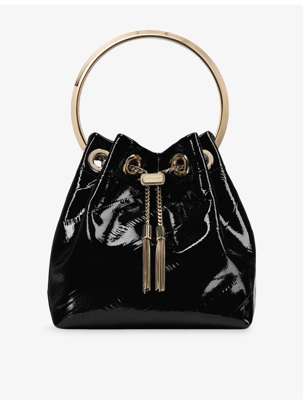 Jimmy Choo Bon Bon shiny leather bucket bag (British brand)