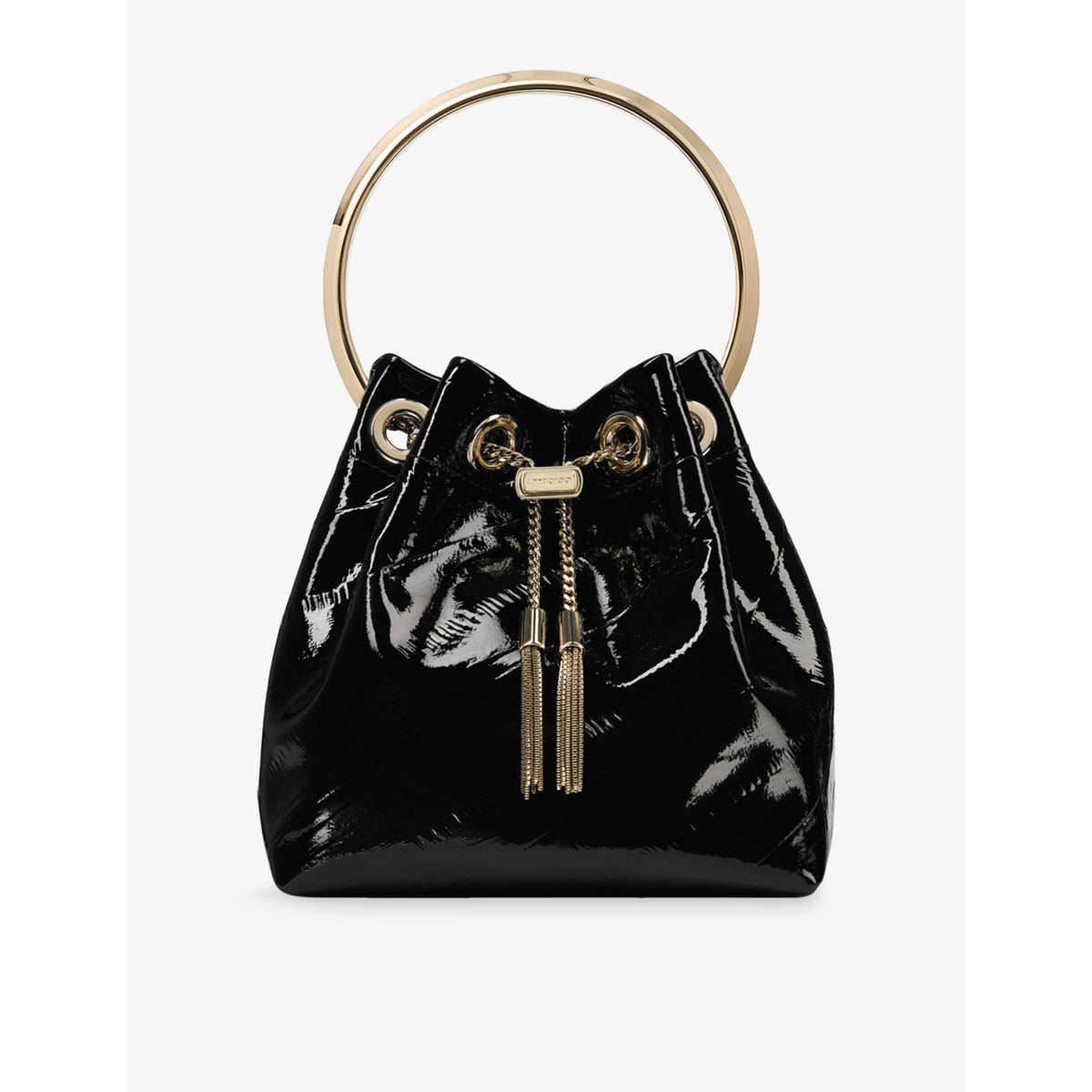 Jimmy Choo Bon Bon shiny leather bucket bag (British brand)