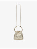 Jimmy Choo Bon Bon textured metallic woven bucket bag, UK version