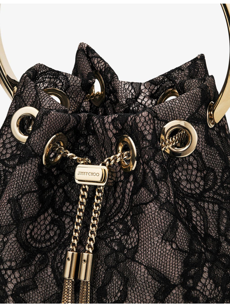 Jimmy Choo Bon Bon mesh and lace top-handle bag - British product