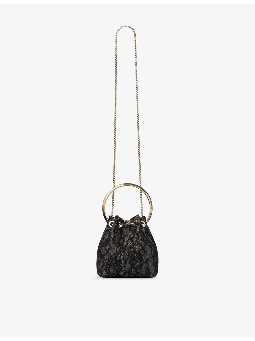 Jimmy Choo Bon Bon mesh and lace top-handle bag - British product