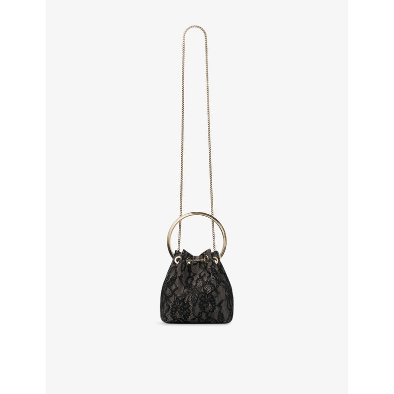 Jimmy Choo Bon Bon mesh and lace top-handle bag - British product