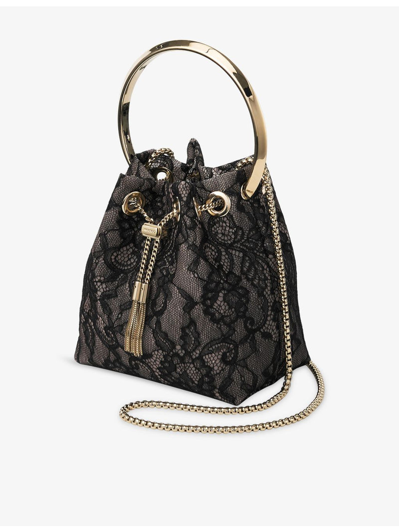 Jimmy Choo Bon Bon mesh and lace top-handle bag - British product