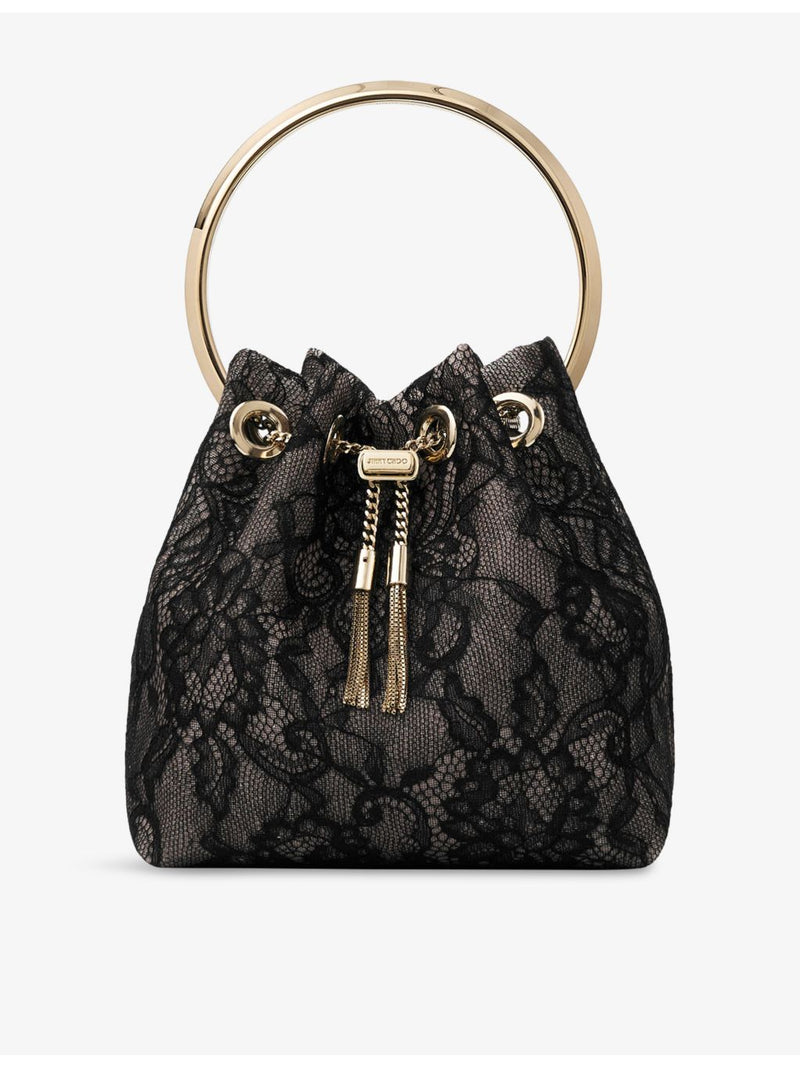 Jimmy Choo Bon Bon mesh and lace top-handle bag - British product