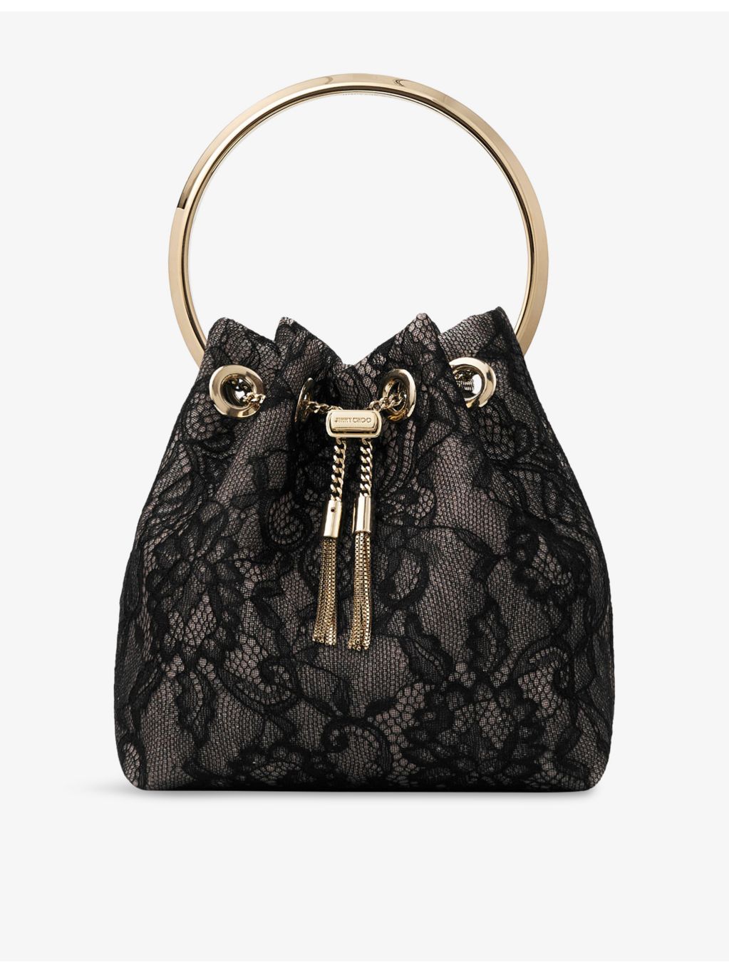 Jimmy Choo Bon Bon mesh and lace top-handle bag - British product