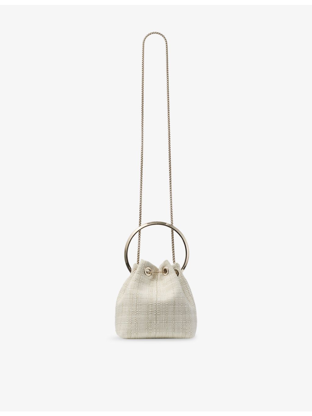Jimmy Choo raffia top-handle bag with chain strap (British brand)