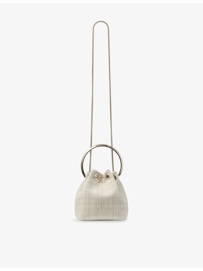 Jimmy Choo raffia top-handle bag with chain strap (British brand)