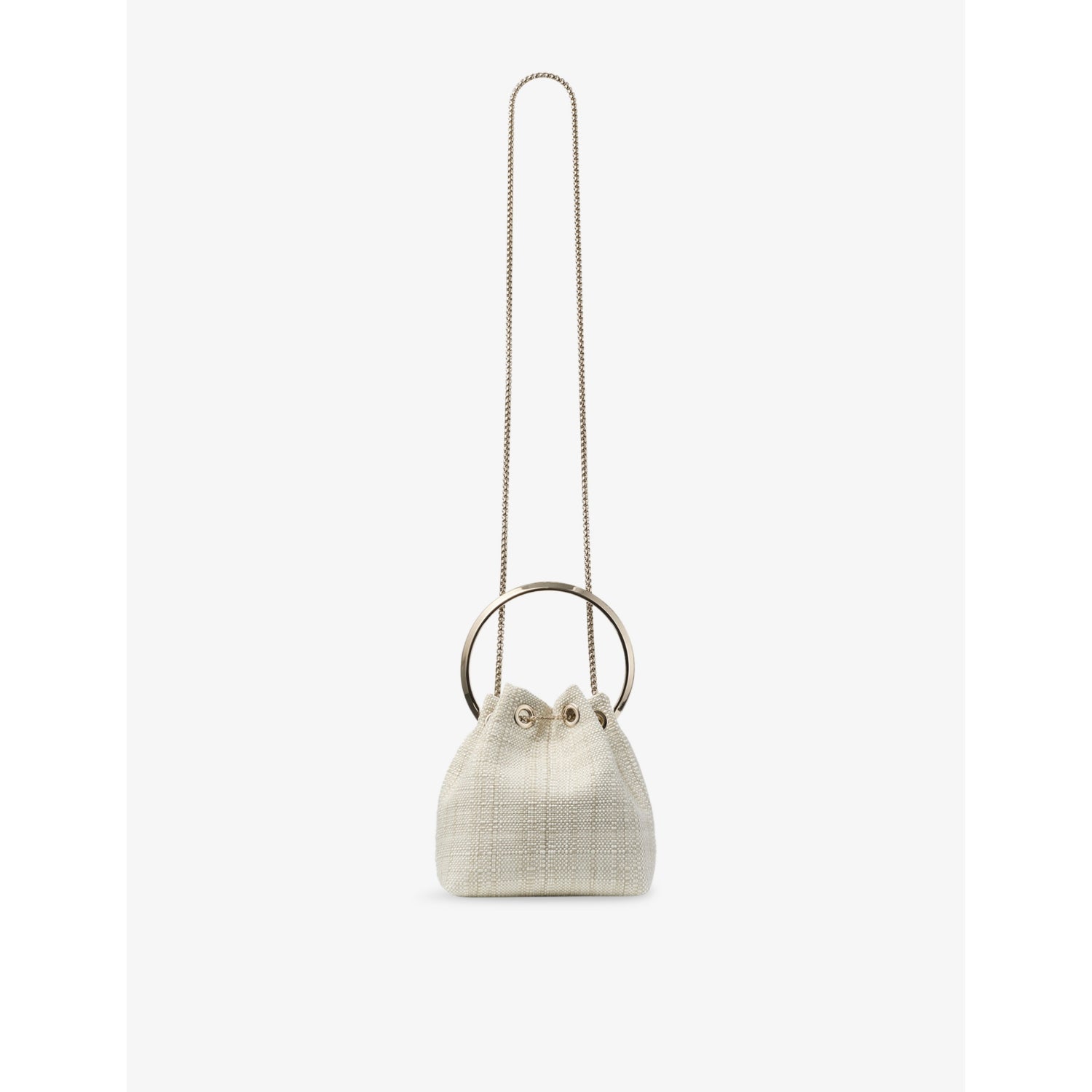 Jimmy Choo raffia top-handle bag with chain strap (British brand)