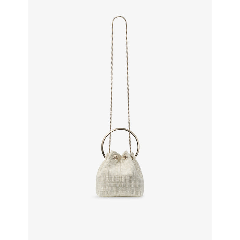 Jimmy Choo raffia top-handle bag with chain strap (British brand)
