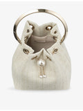 Jimmy Choo raffia top-handle bag with chain strap (British brand)
