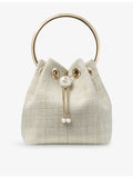 Jimmy Choo raffia top-handle bag with chain strap (British brand)