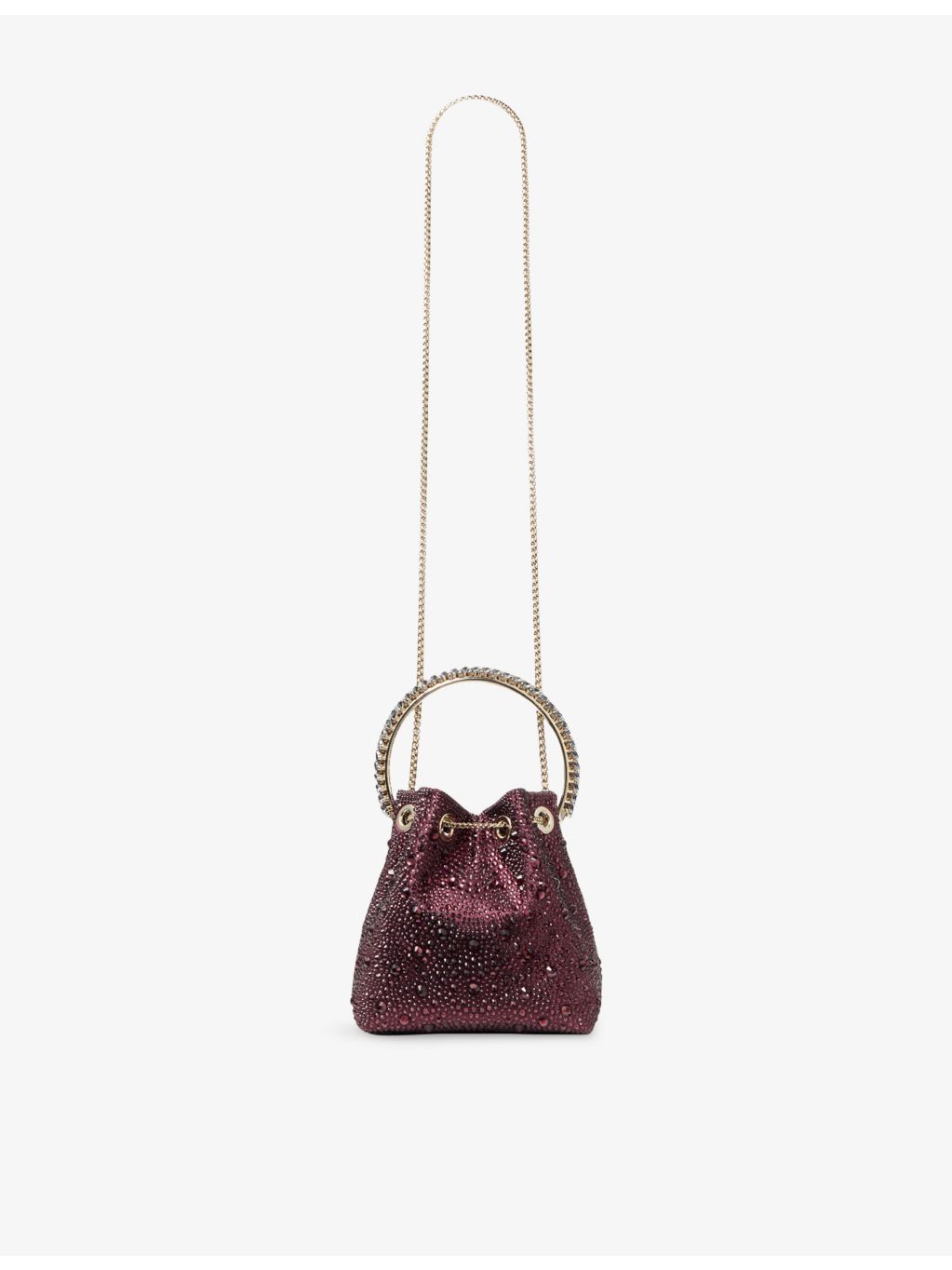 Jimmy Choo Bon Bon crystal satin bucket bag, UK version
