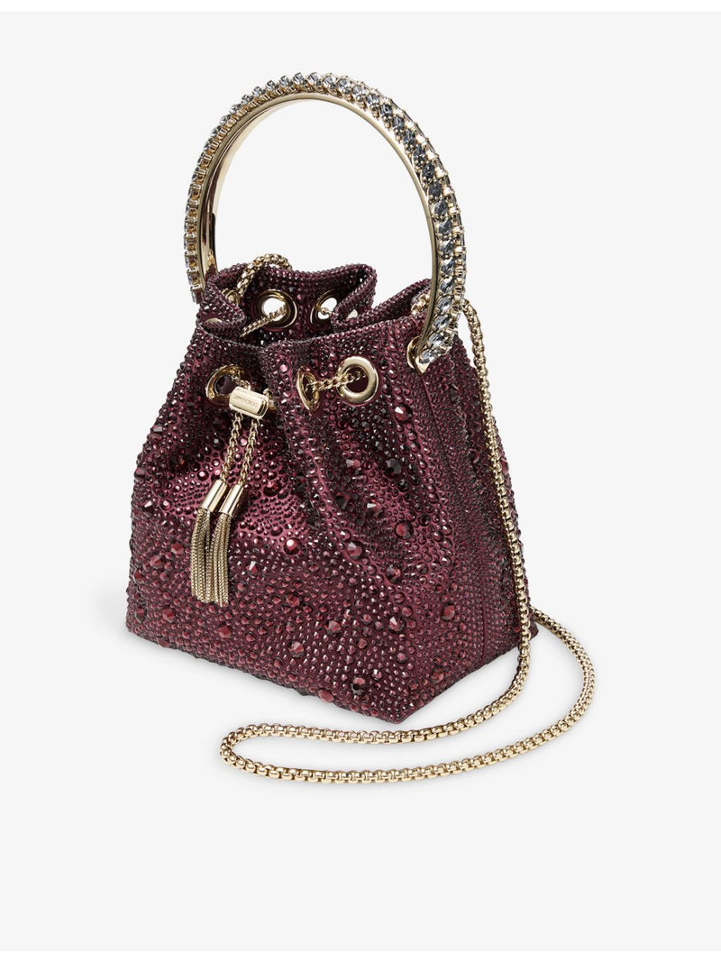 Jimmy Choo Bon Bon crystal satin bucket bag, UK version