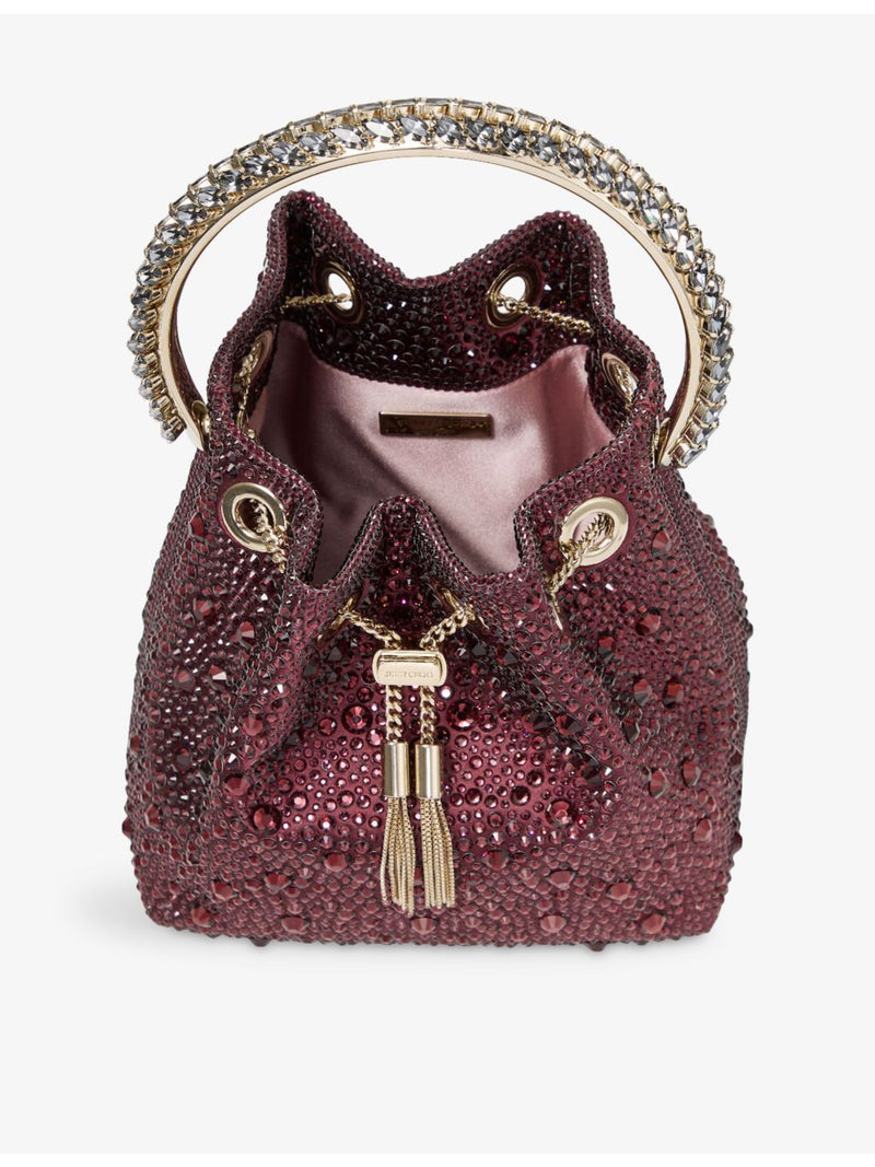 Jimmy Choo Bon Bon crystal satin bucket bag, UK version
