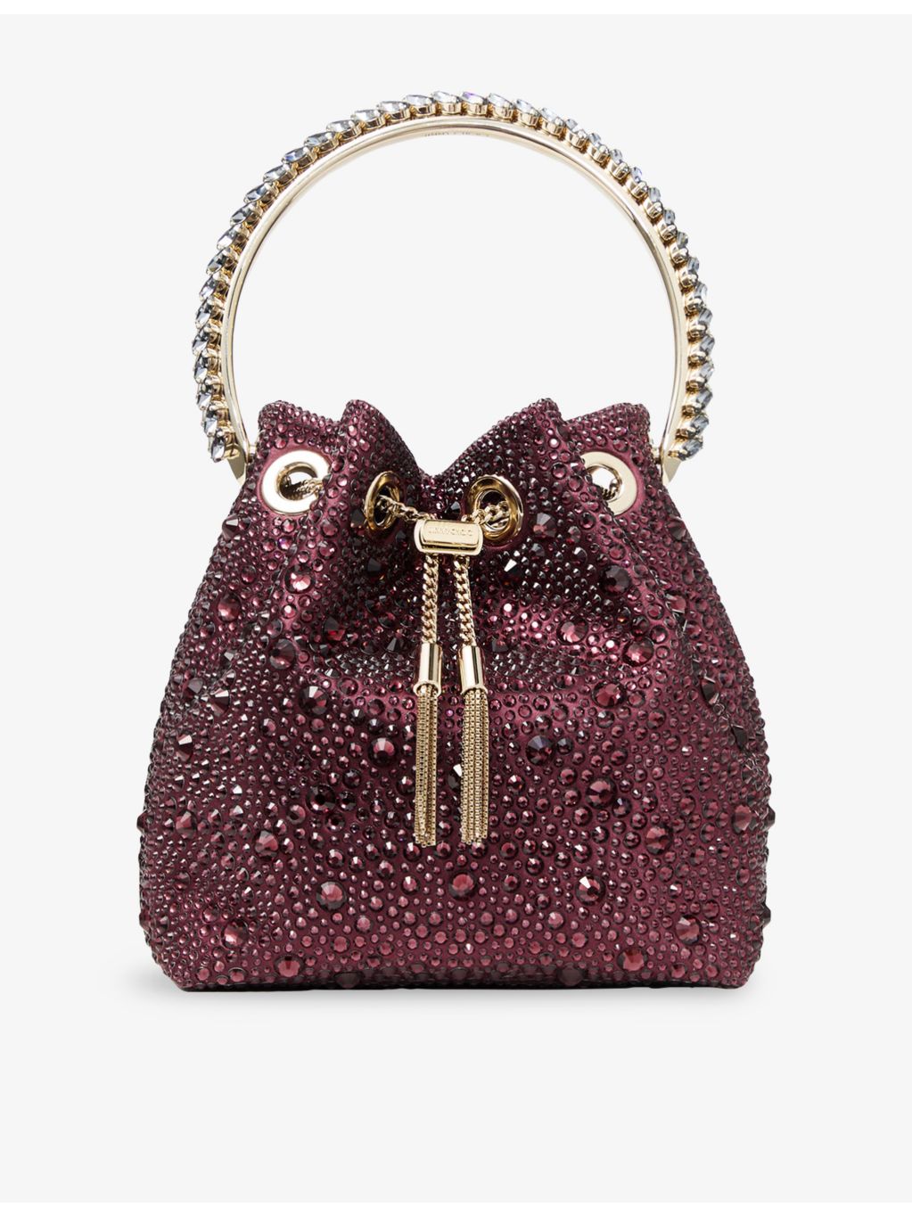 Jimmy Choo Bon Bon crystal satin bucket bag, UK version